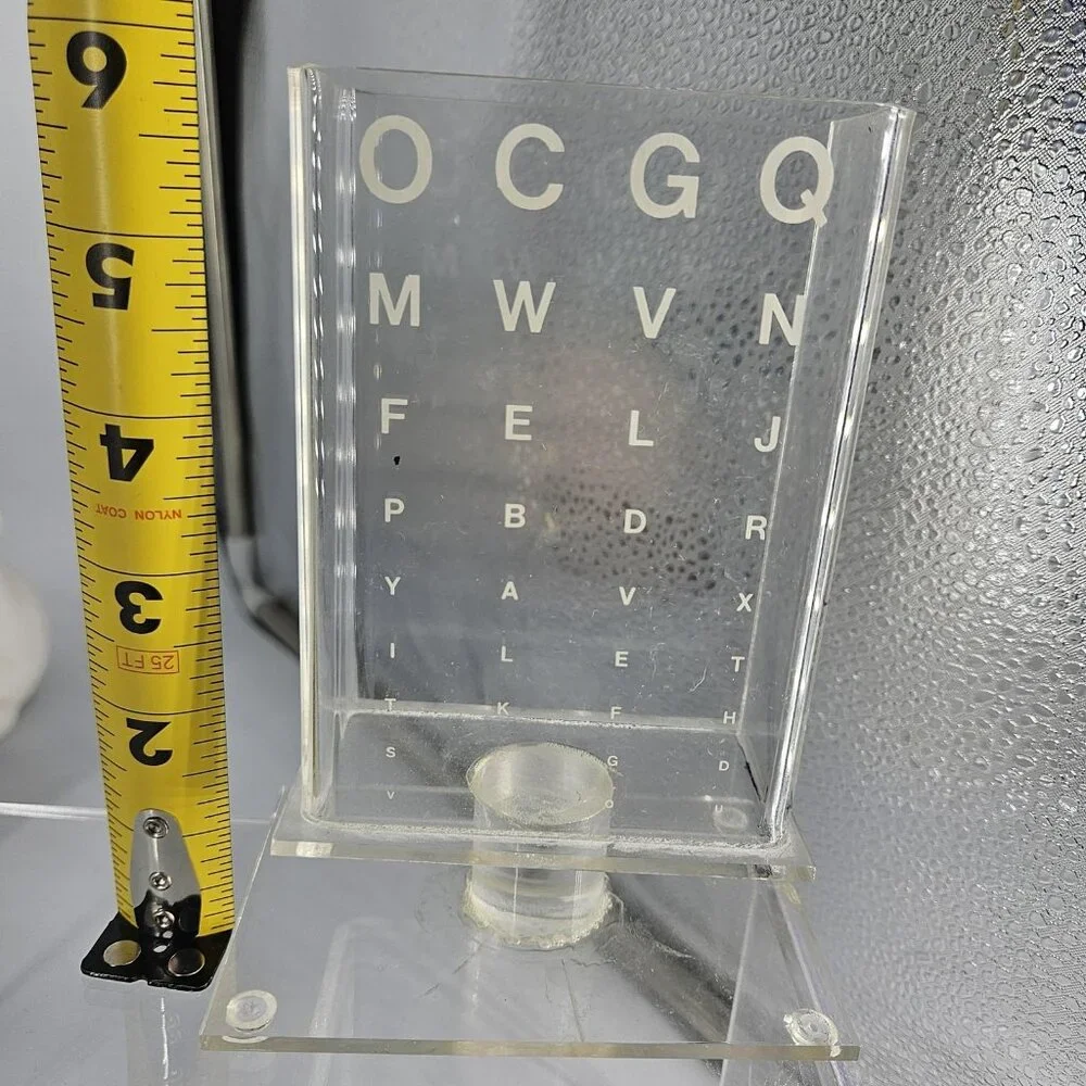 Optometry Eye Chart Clear Acrylic Display Office Stand Cup Holder Vision Testing